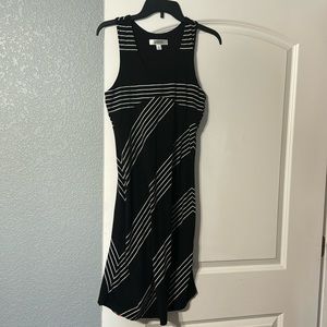 Black and white striped dress